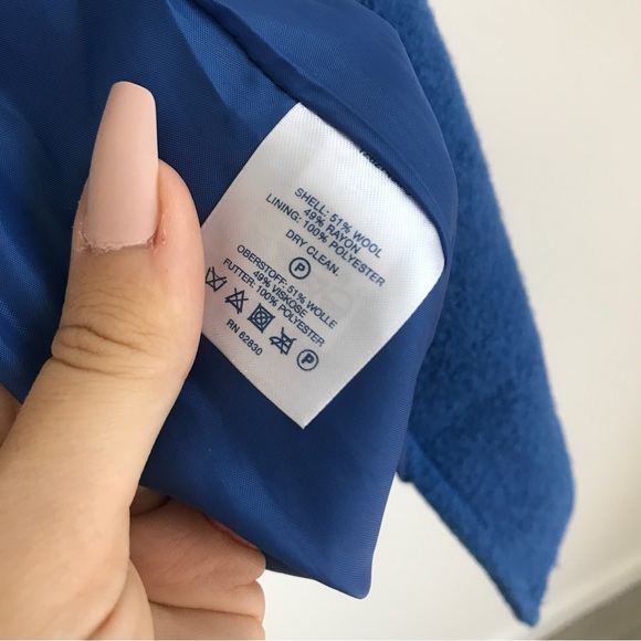 Lands end blue tweed pea coat - Picture 3 of 5